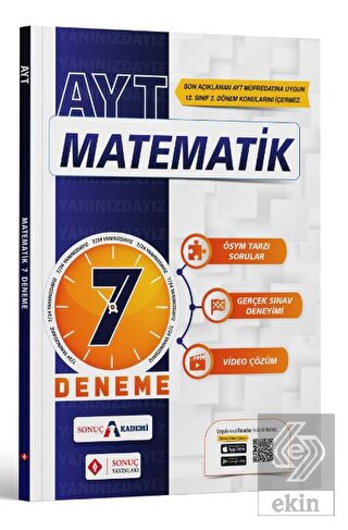 AYT Matematik 7'li Deneme Sonuç Yayınları