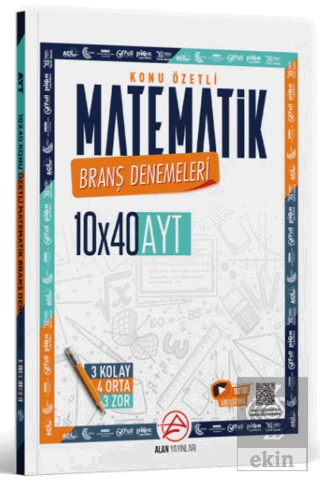 AYT Matematik Konu Özetli 10 x 40 Branş Denemeleri Kollektif Alan Yayı