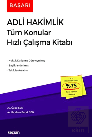 Başarı – Adli Hakimlik Tüm Konular Hızlı Çalışma Kitabı
