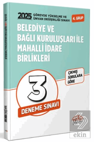 Belediye ve Bağlı Kuruluşları İle Mahalli İdare Birlikleri 4. Grup GYS