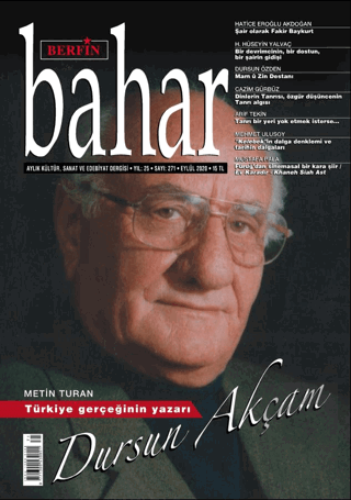 Berfin Bahar Aylık Kültür Sanat ve Edebiyat Dergisi Sayı: 271 Eylül 20