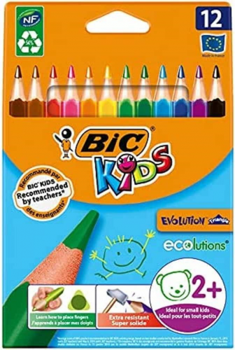 Bic Kids Evolution Üçgen Jumbo Kuru Boya Kalemi 12