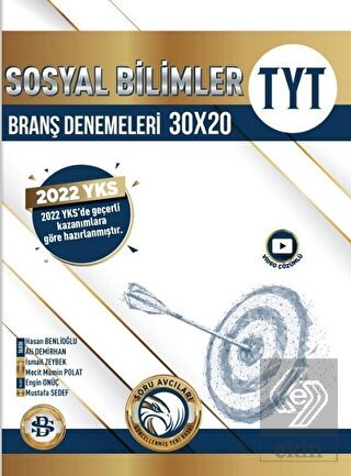 Bilgi Sarmal Yayınları TYT Sosyal Bilimler 30 x 20 Branş Denemeleri