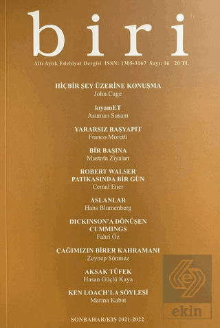 Biri Altı Aylık Edebiyat Dergisi Sayı: 16