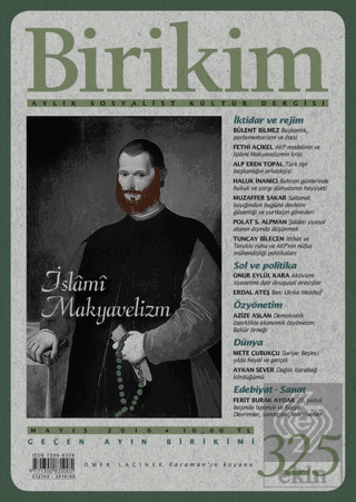Birikim Aylık Sosyalist Kültür Dergisi Sayı: 325 Mayıs 2016
