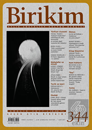 Birikim Aylık Sosyalist Kültür Dergisi Sayı: 344 A