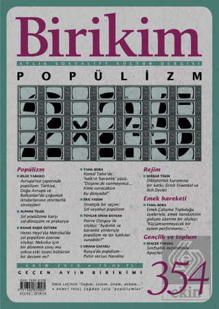 Birikim Aylık Sosyalist Kültür Dergisi Sayı: 354 E