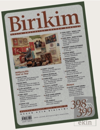 Birikim Aylık Sosyalist Kültür Dergisi Sayı: 398 - 399 Haziran - Temmu
