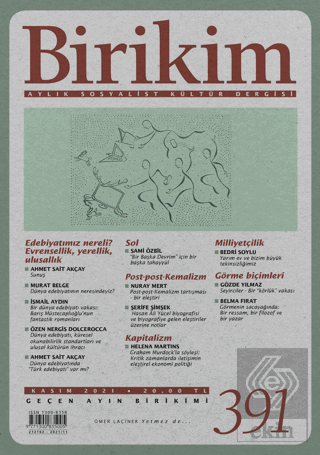 Birikim Sayı 391 Aylık Sosyalist Kültür Dergisi Kasım 2021