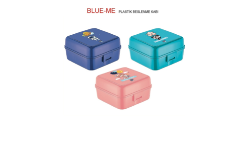 BLUE-ME DESENLİ PLASTİK BESLENME KABI 1 LT