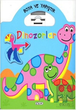 Boyama ve Yapıştır Dinozorlar (Mavi)