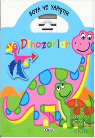 Boyama ve Yapıştır Dinozorlar (Mavi)