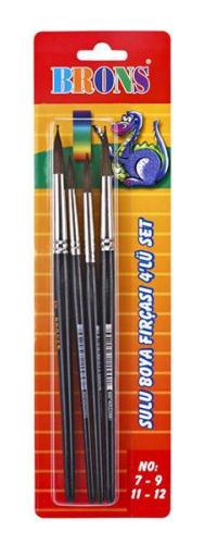 BRONS SULU BOYA FIRÇASI NO (7-9-11-12) 4 LÜ SET