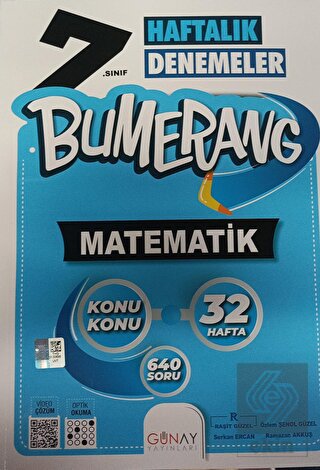 Bumerang 7. Sınıf Matematik Haftalık Denemeler
