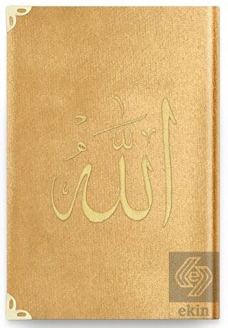 Çanta Boy Kadife Kur'an-ı Kerim (Altın, Nakışlı, Y
