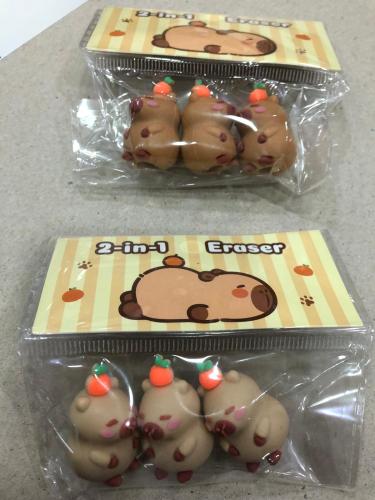 CAPYBARA 3 LÜ SİLGİLİ KALEM BAŞLIĞI