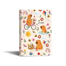 CAPYBARA ÇİÇEKLER-PİKNİK-PASTA -KURABİYE ÇİZGİLİ DEFTER