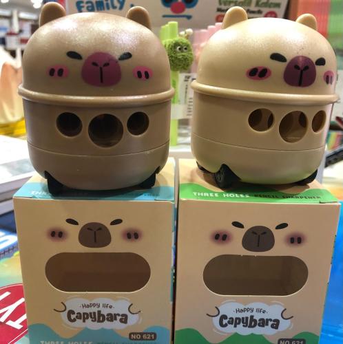 CAPYBARA TEKERLEKLİ 3 LÜ KALEMTRAŞ NO.621