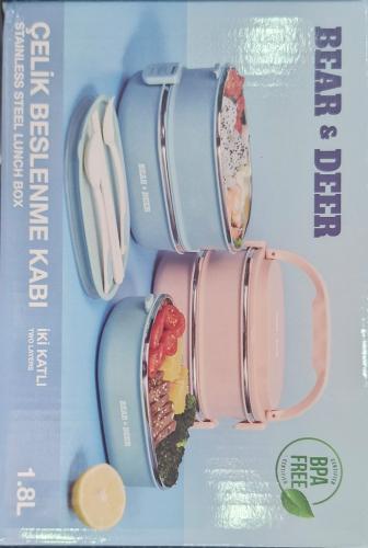 CEREN BD İKİ KATLI ÇELİK BESLENME KABI 3RENK 1085