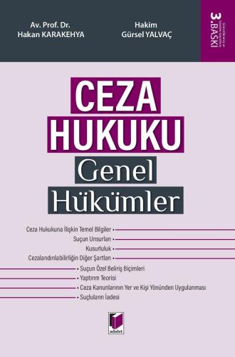 Ceza Hukuku Genel Hükümler Hakan Karakehya Adalet Yayınevi Satın Al - 