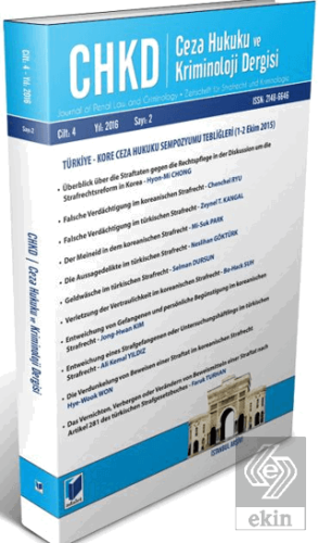 Ceza Hukuku ve Kriminoloji Dergisi Cilt:4 Yıl:2016 Sayı:2