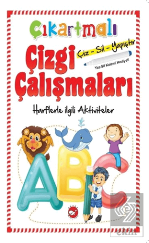 Çıkartmalı Çizgi Çalışmaları - Harflerle İlgili Ak