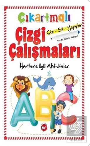 Çıkartmalı Çizgi Çalışmaları - Harflerle İlgili Ak