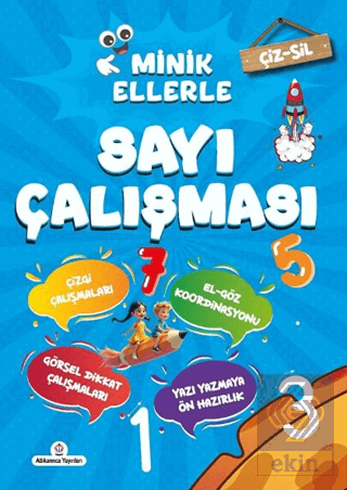 Çiz - Sil Minik Ellerle Sayı Çalışması (Kalem Hediyeli)