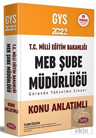 Data 2023 GYS MEB Şube Müdürlüğü Konu Anlatımlı Ha