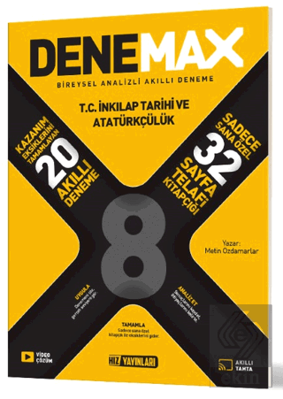 Denemax 8. Sınıf T.C. İnkilap Tarihi ve Atatürkçülük 20li Akıllı Denem
