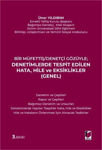 Denetimlerde Tespit Edilen Hata, Hile ve Eksiklikler (Genel) Üner Yıld