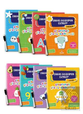 Dikkat Geliştiren Çizgiler Serisi (8 Kitap Takım)