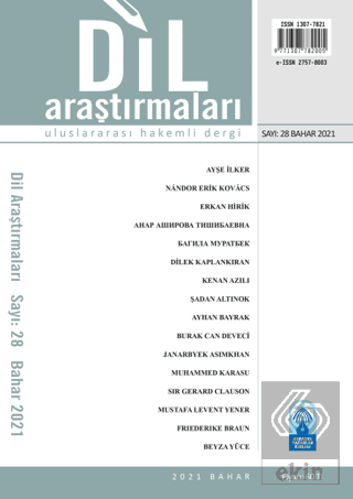 Dil Araştırmaları Uluslararası Hakemli Dergi Sayı: 28 Bahar 2021