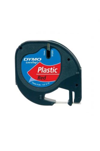 DYMO LetraTag Plastik Şerit(12mmX4mt),KRMZ(59424)