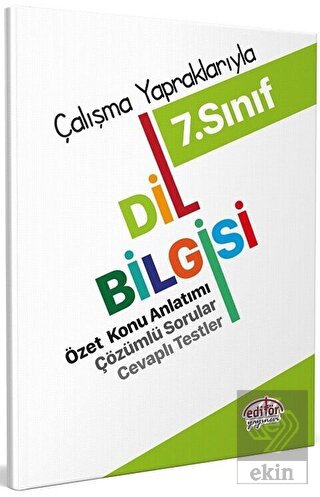 Editör Yayınları 7. Sınıf Dil Bilgisi Özet Konu An