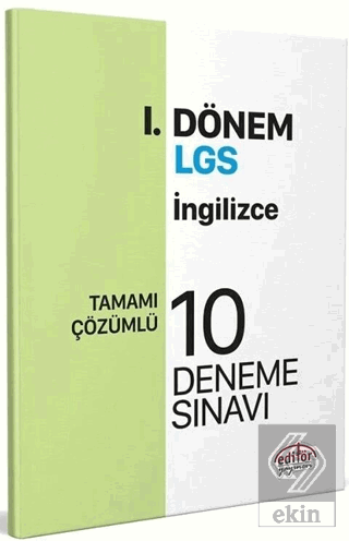 Editör Yayınları 8. Sınıf LGS İngilizce 1. Dönem 1