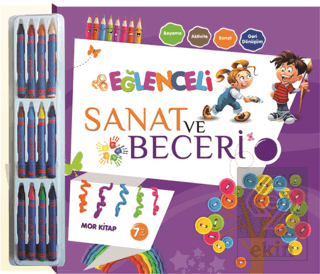 Eğlenceli Sanat ve Beceri Mor Kitap (7 Yaş)