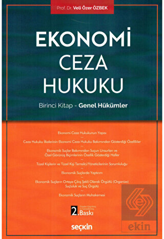 Ekonomi Ceza Huk.(Birinci Kitap -Genel Hük) 2.Bsk