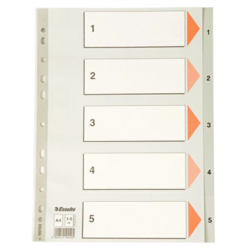 EsselteSeparatör A4 1-5 Rakam Gri