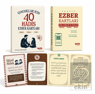 Ezber Kartları Seti: 1 - Çocuklar için 40 Hadis 2 - Kısa Sureler ve Dualar