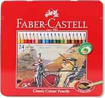 Faber-Castell 1158 Metal Kutu Boya Kalemi 24 Renk