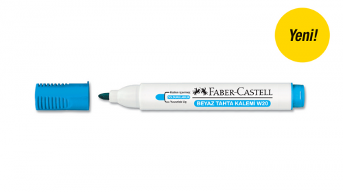 Faber-Castell W20 Beyaz Tahta Kalemi, Gök Mavi