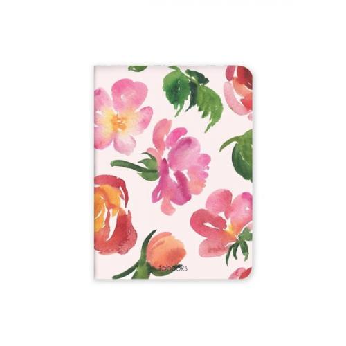 fabooks Pembe Çiçekli 10.4x14 Çizgili Defter