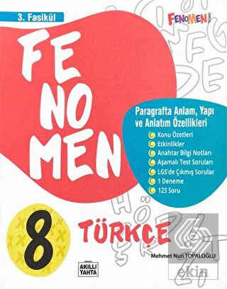 Fenomen 8. Sınıf Türkçe 3. Fasikül (Paragrafta Anl