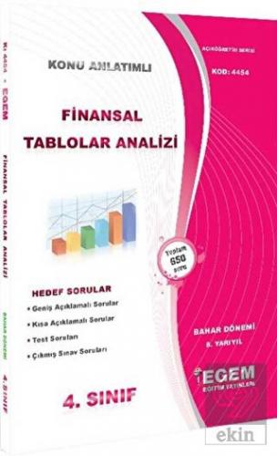Finansal Tablolar Analizi (Bahar Dönemi) Konu Anla
