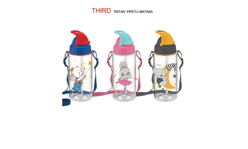 THIRD TRİTAN DESENLİ PİPETLİ MATARA 500 CC