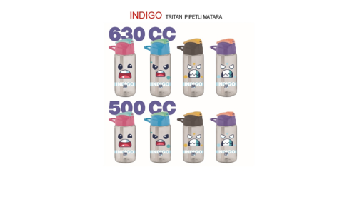 GIPTA INDIGO TRİTAN DESENLİ PİPETLİ MATARA 630 CC