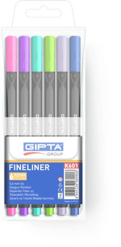 GIPTA FINLINER KALEM 0,4 MM PVC BLISTER ÜÇGEN 6R