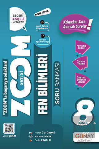 Günay 8.Sınıf Fen Bilimleri Soru Bankası Zoom