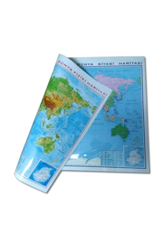 Gürbüz Dünya Fiziki ve Siyasi Haritası 35x50Cm
